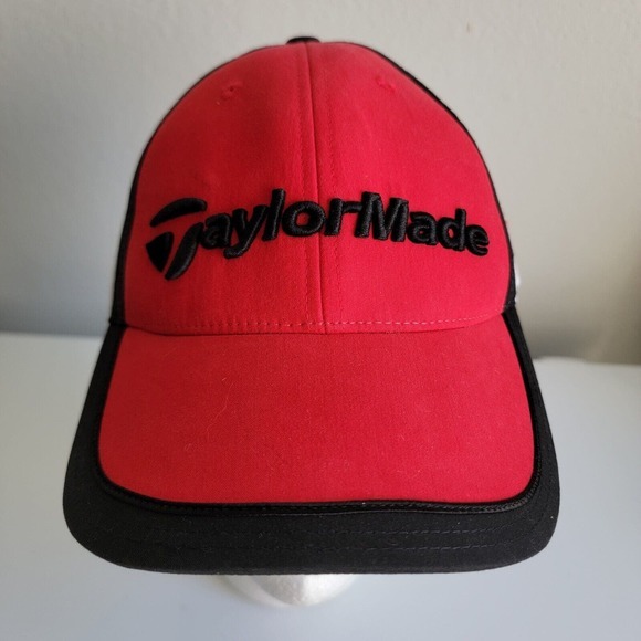 Taylormade R7 Hat Cap Men's Red Black Strapback Golf Dad Driver Clubs - Picture 2 of 10